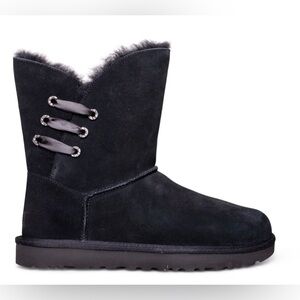 UGG CONSTANTINE SATIN RIBBON BLACK BOOTS - WOMEN'S Size 7 New